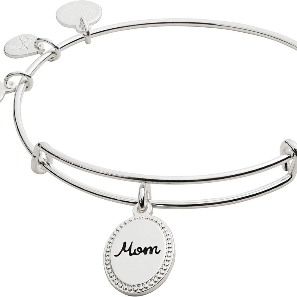 Mom Bracelets Silver Non-Precious Metal Bangle Expandable Nickel-Free
